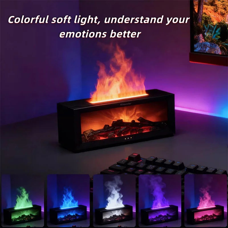 Air Humidifier Essential Oils Humidifiers Home Aroma Humidifier Flame Automatic Fragrance Diffuser With LED Light Remote Control